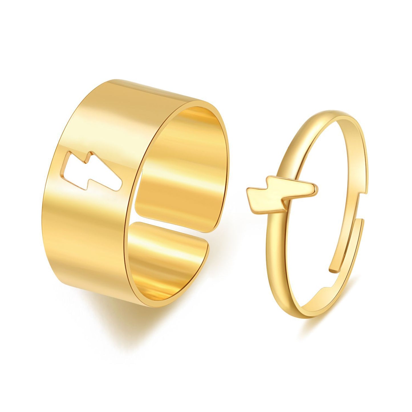 Butterfly 2-Piece Couple Ring Set | Punk INS Style Gold Silver