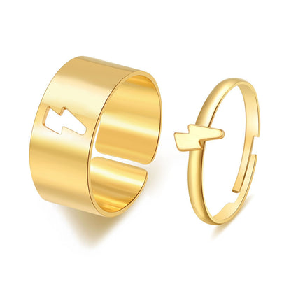Butterfly 2-Piece Couple Ring Set | Punk INS Style Gold Silver