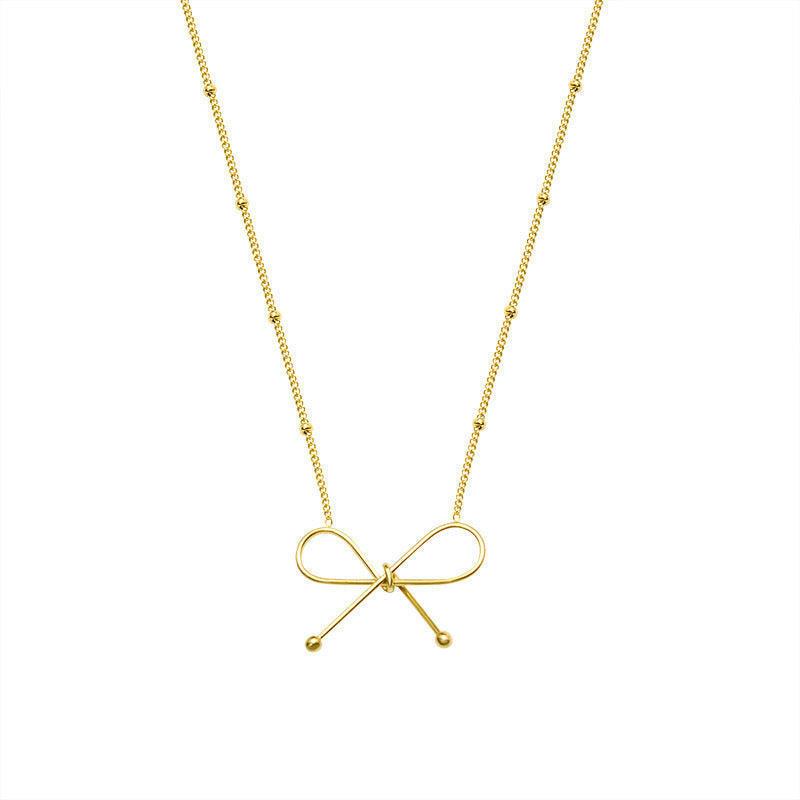 Bowknot Collarbone Necklace and Bracelet Set for Women