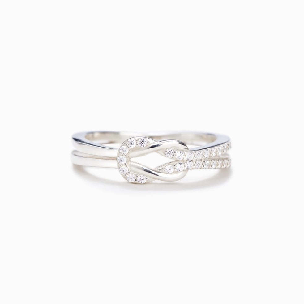 Sterling Silver Love and Friendship Ring | Zircon Inlaid Geometric