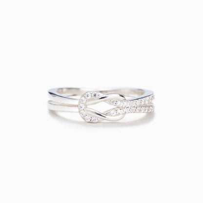 Sterling Silver Love and Friendship Ring | Zircon Inlaid Geometric