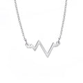 ECG Heartbeat Pendant Necklace in Stainless Steel for Women