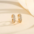 Gold Inlaid Zircon Stud Earrings | Copper All-Match European
