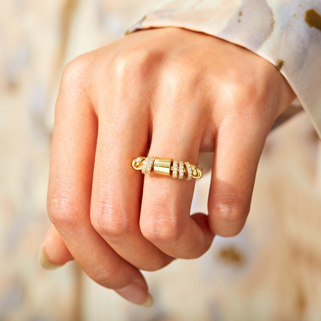 Zircon Spinner Anxiety Ring | Rotatable Copper Ring