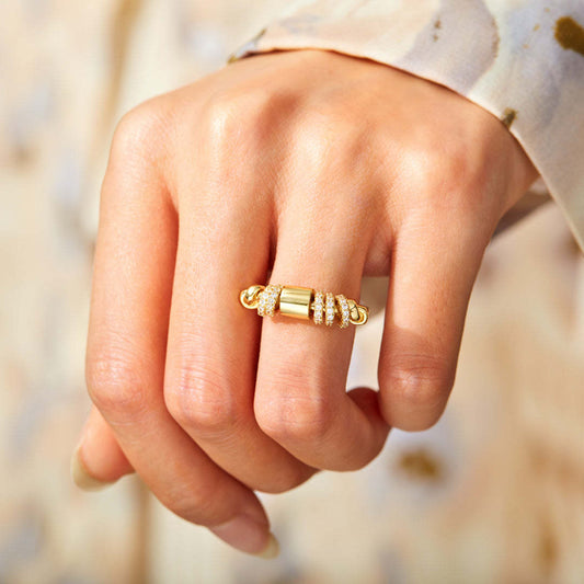 Zircon Spinner Anxiety Ring | Rotatable Copper Ring