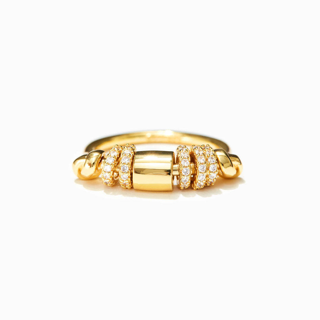 Zircon Spinner Anxiety Ring | Rotatable Copper Ring