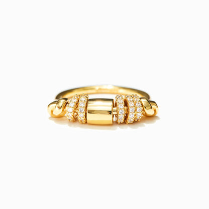 Zircon Spinner Anxiety Ring | Rotatable Copper Ring