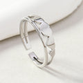 Titanium Steel Open-End Couple Ring | Love Heart Design