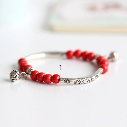 Handmade Ceramic Bead Bracelet for Women