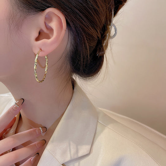 Cold Style Irregular Earrings | Alloy Geometric Gold Silver