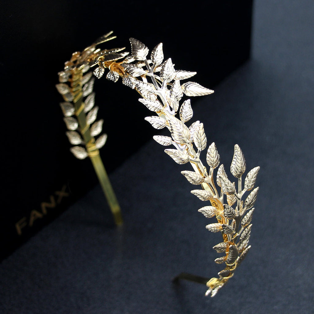 Golden Leaf Crown Headband | Iron Sheet Alloy 12x15cm