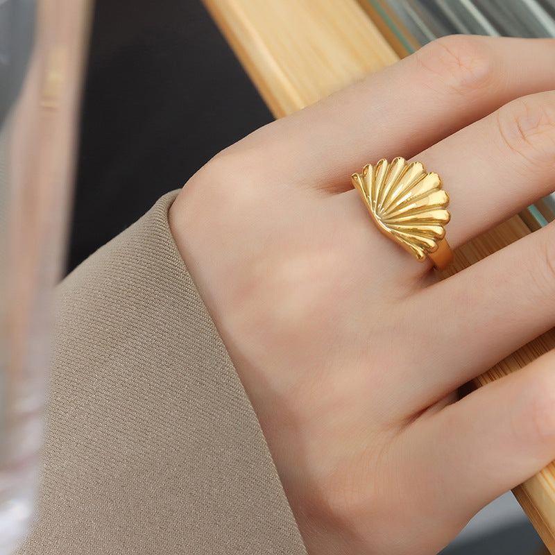Ocean Scallop Ring | Titanium Steel Women's INS Style