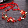 Girls Daisy Garland Headband | Alloy Red Gold Flower Wreath