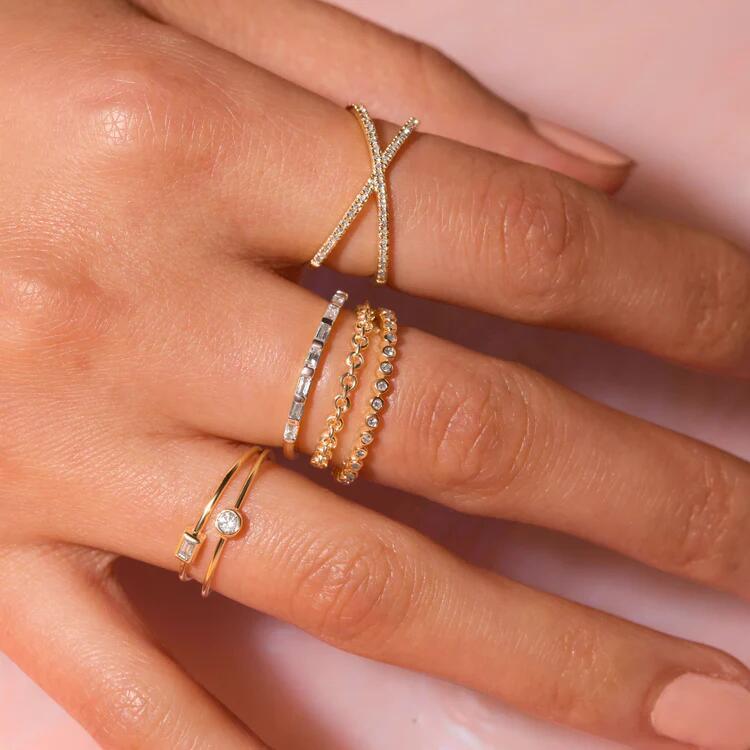 Nia Gold Cross Ring | Stainless Steel Women's INS Style