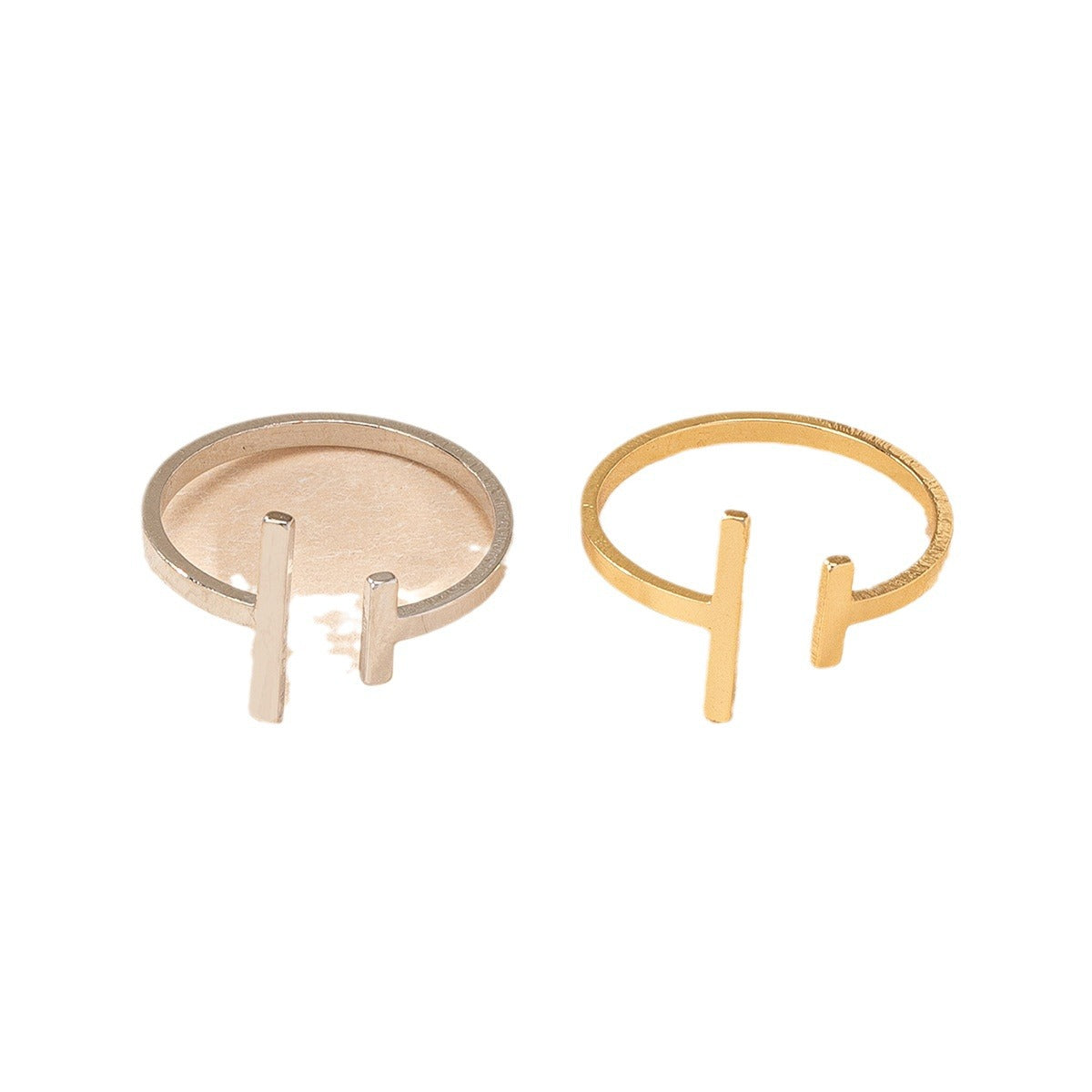 T-Shape Ring | Gold Silver Ferroalloy Elegant Band