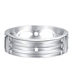 Festive Silver and Gold Ring | Alloy Unisex Geometric Sizes 6–12