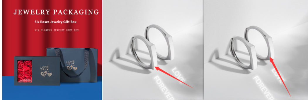 S925 Sterling Silver Hidden Love Pattern Ring | Couple Surprise Ring