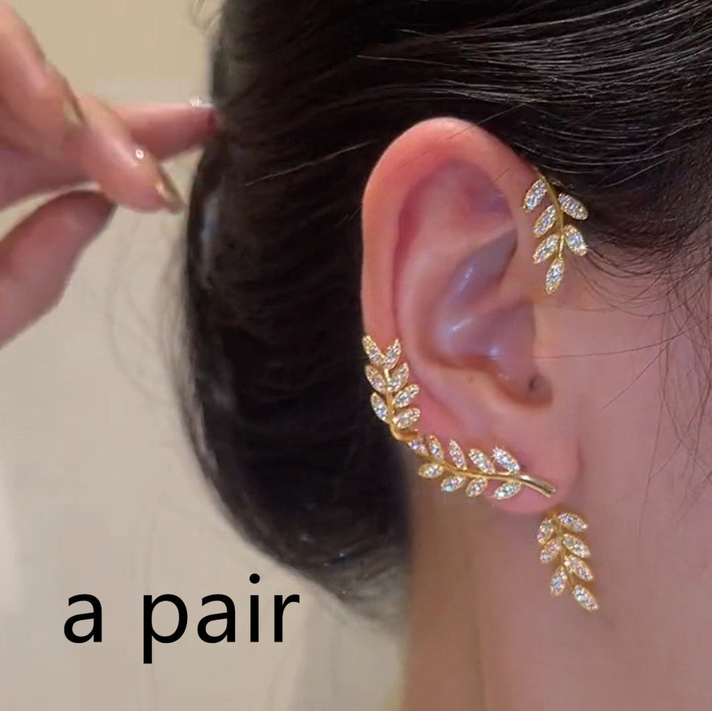 Willow Zircon Tree Earrings | Detachable Micro-Inlaid Before and After