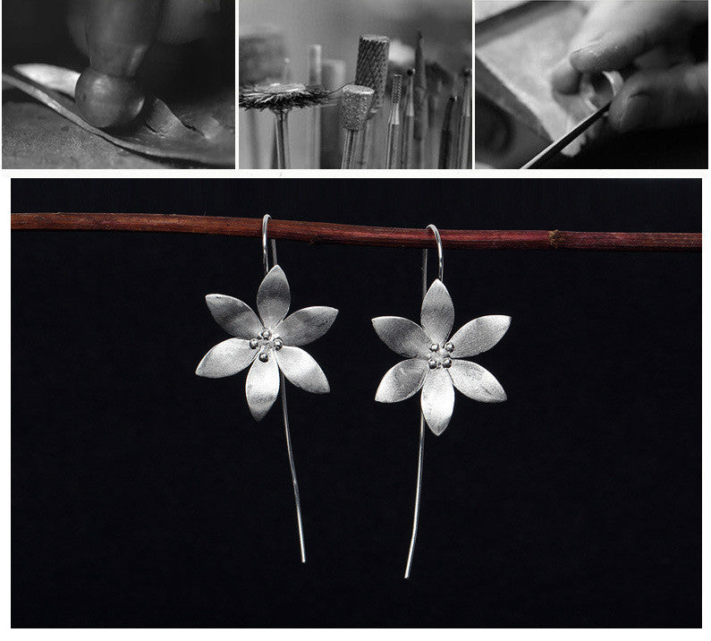 Lotus Stud Earrings | 925 Silver Korean Style Floral