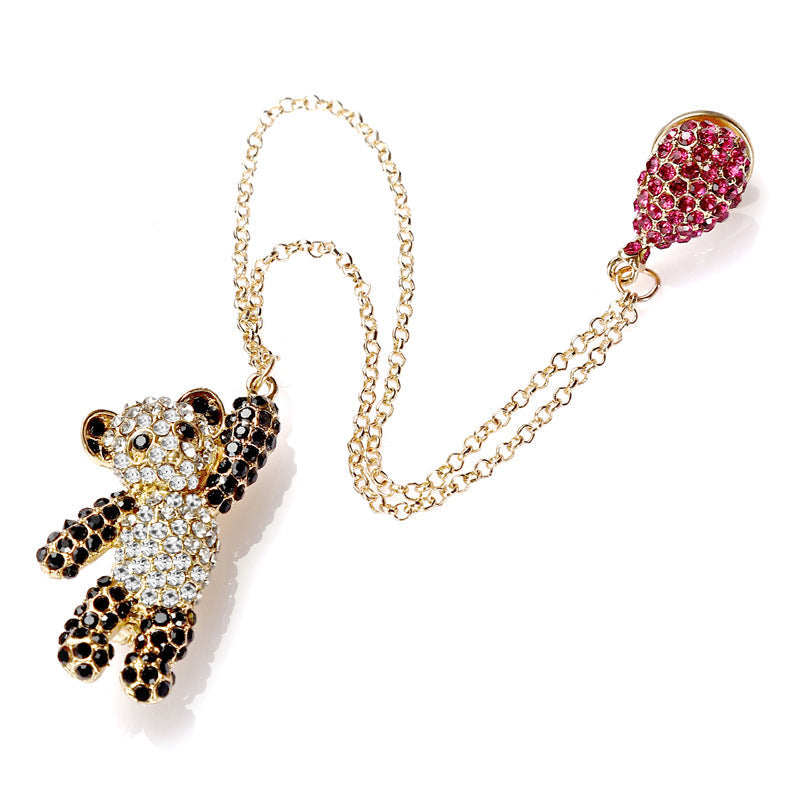 Panda Full Drill Brooch | Alloy Cartoon Unisex Giant Panda