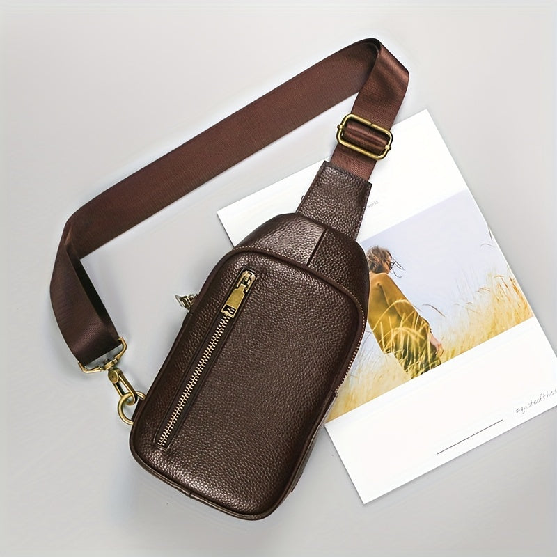 Small PU Leather Chest & Crossbody Bag for Men