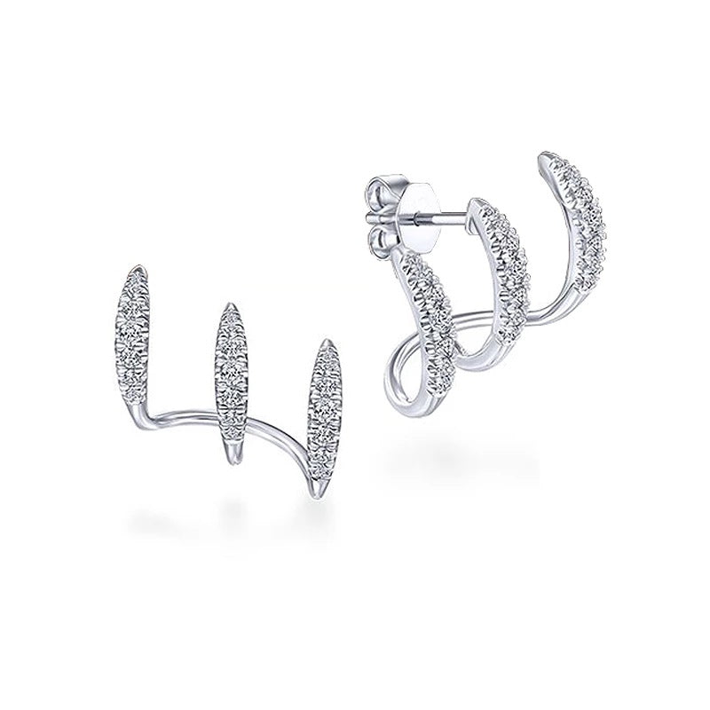 Cold Design Diamond Stud Earrings | Alloy Gold Silver Rose Gold