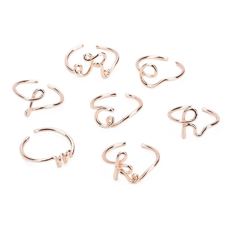 A-Z Initial Letter Ring for Women and Men