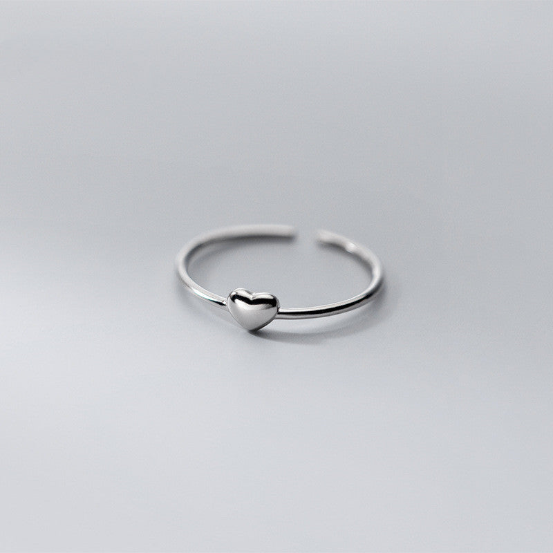 Heart Index Finger Ring | S925 Silver Adjustable Gold Silver