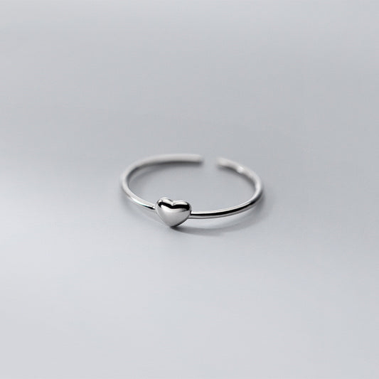 Heart Index Finger Ring | S925 Silver Adjustable Gold Silver