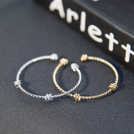 Triple Knot Open Bangle for Women