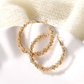 Gold Round Pearl Hoop Earrings | Zinc Alloy Retro Fashion Set