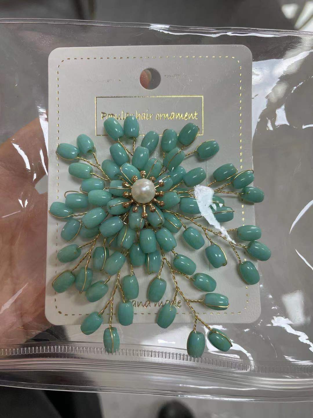 Pearl Snowflake Corsage Brooch | Copper Wire Korean Sequin