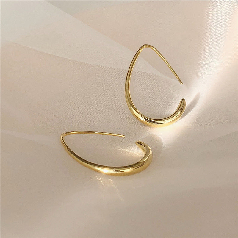 Crescent Drop Earrings | Copper Electroplated Unisex Water Drop