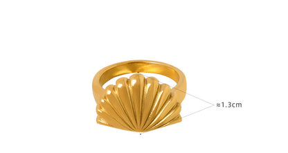 Ocean Scallop Ring | Titanium Steel Women's INS Style
