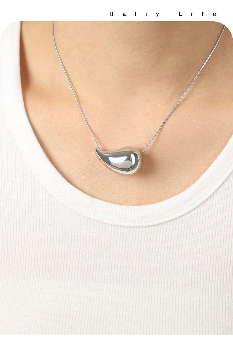 Geometric Droplet Pendant Necklace for Women
