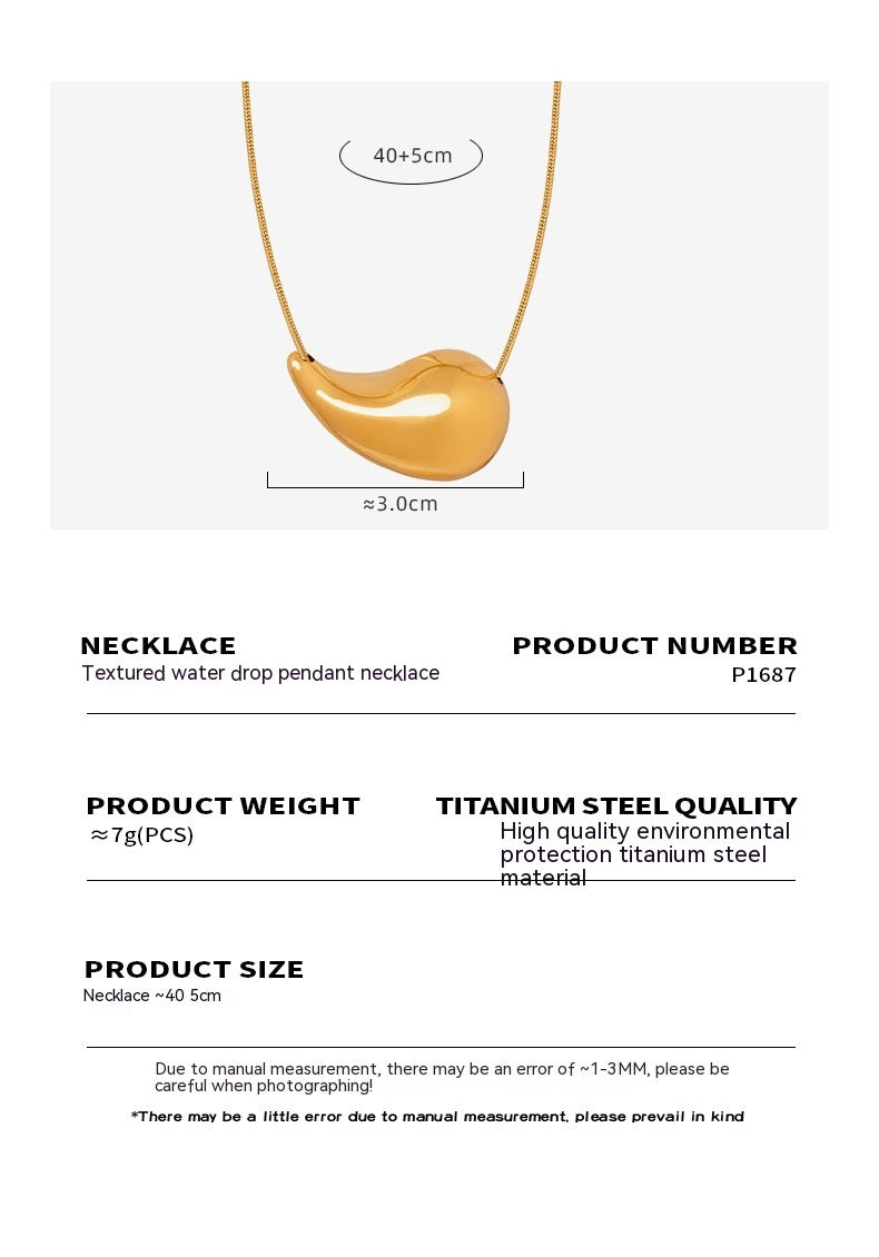 Geometric Droplet Pendant Necklace for Women