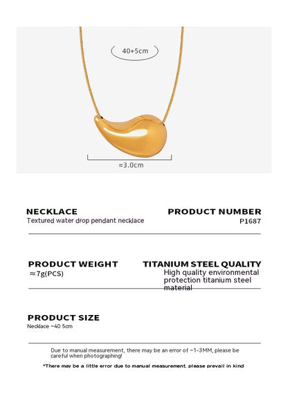 Geometric Droplet Pendant Necklace for Women