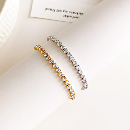 Full Diamond Titanium Steel Couple Bracelet | Gold and Steel