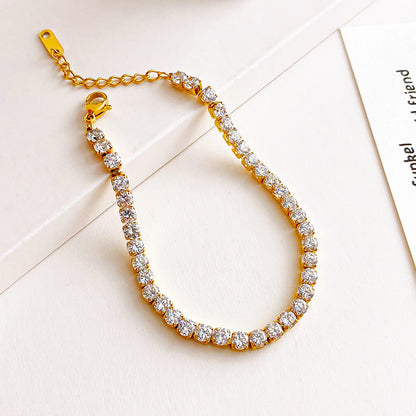 Full Diamond Titanium Steel Couple Bracelet | Gold and Steel