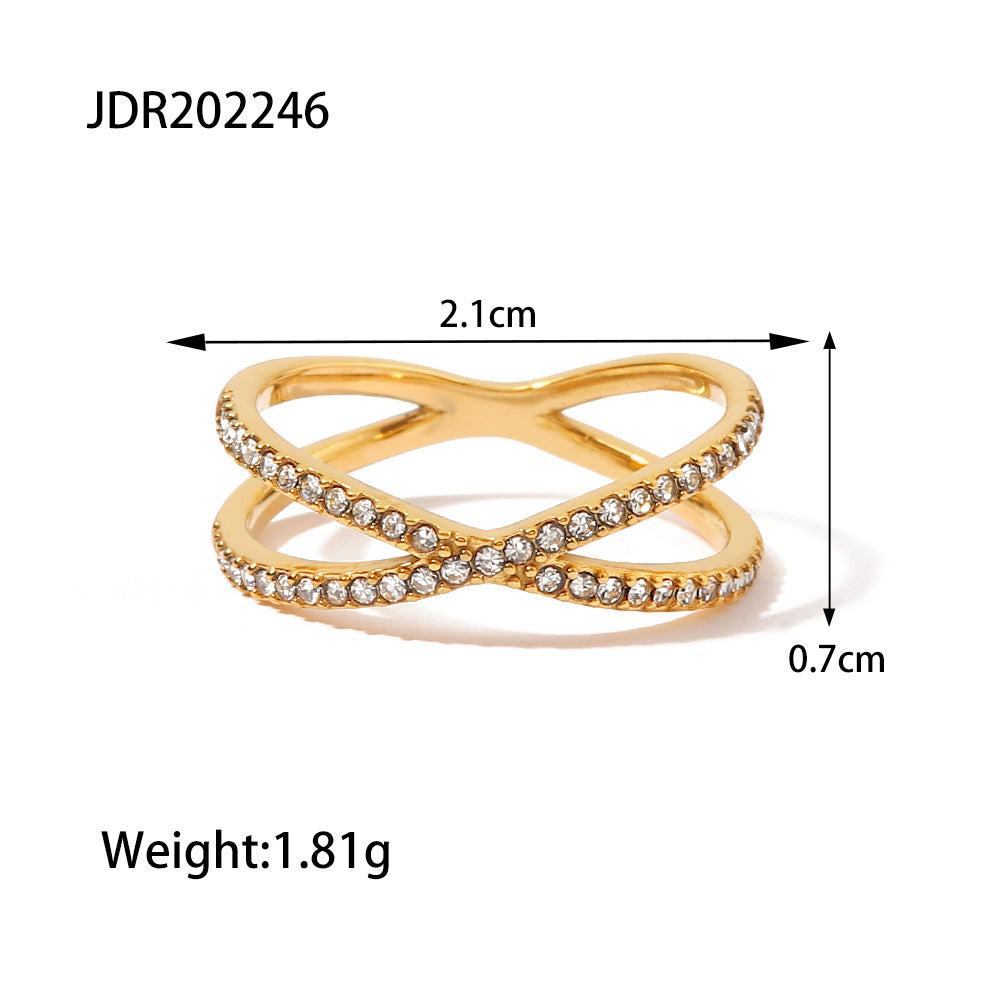 Nia Gold Cross Ring | Stainless Steel Women's INS Style