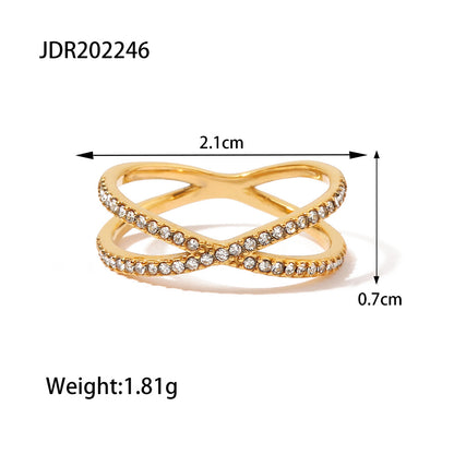 Nia Gold Cross Ring | Stainless Steel Women's INS Style