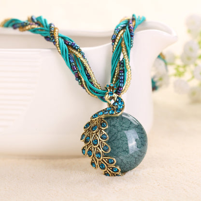 Ethnic Style Rice Bead Woven Necklace for Women