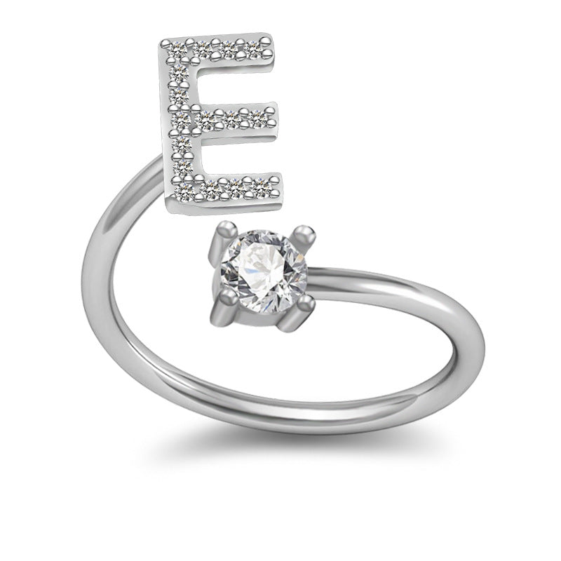 A-Z Initial Letter Ring for Women and Men | Adjustable Alloy