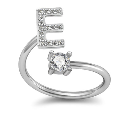 A-Z Initial Letter Ring for Women and Men | Adjustable Alloy