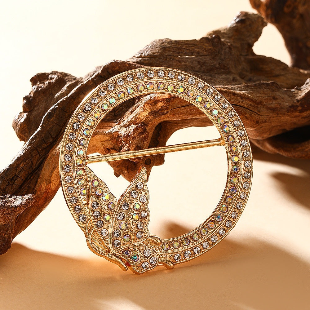 Butterfly Waist Clip Brooch | Alloy Diamond Korean Unisex