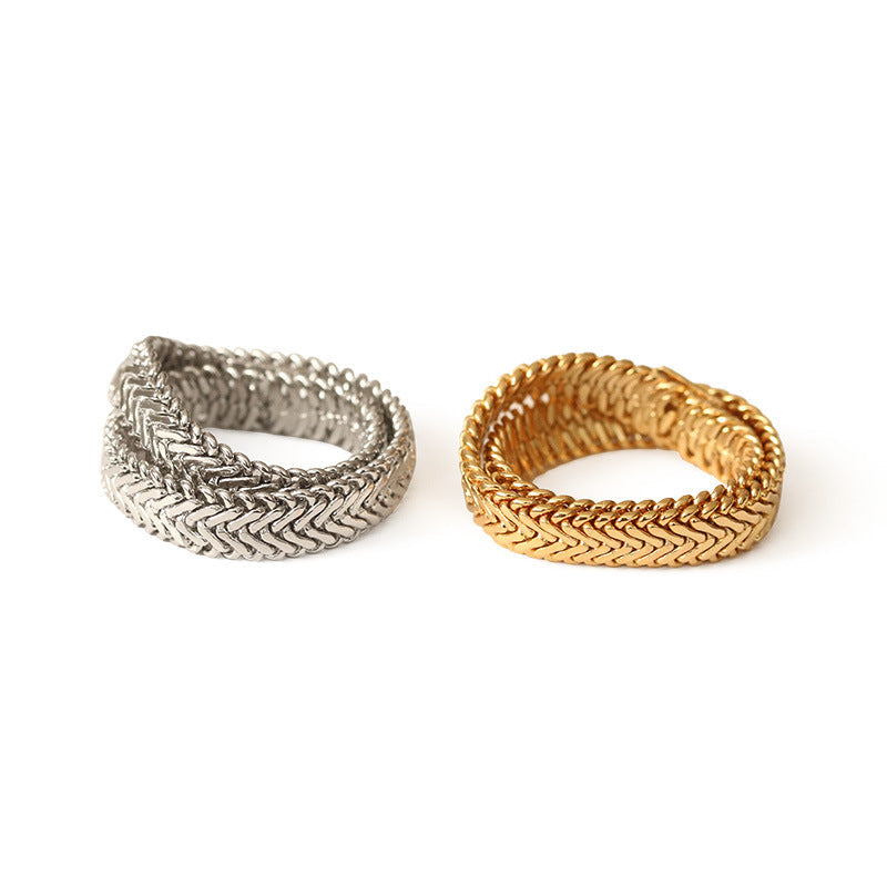 Double Stacked Band Ring for Women | Minimalist Two-Band Design