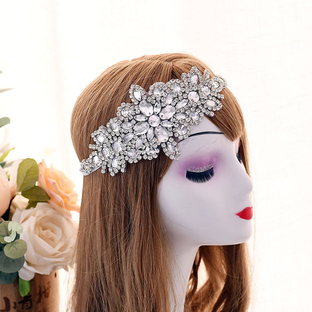 Glass Water Diamond Elastic Headband | Bridal Wedding Travel Gift