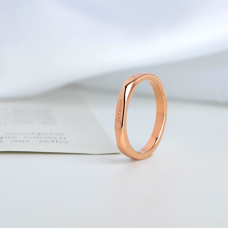French 'I Love You' Ring | Titanium Steel Gold Rose Gold Silver