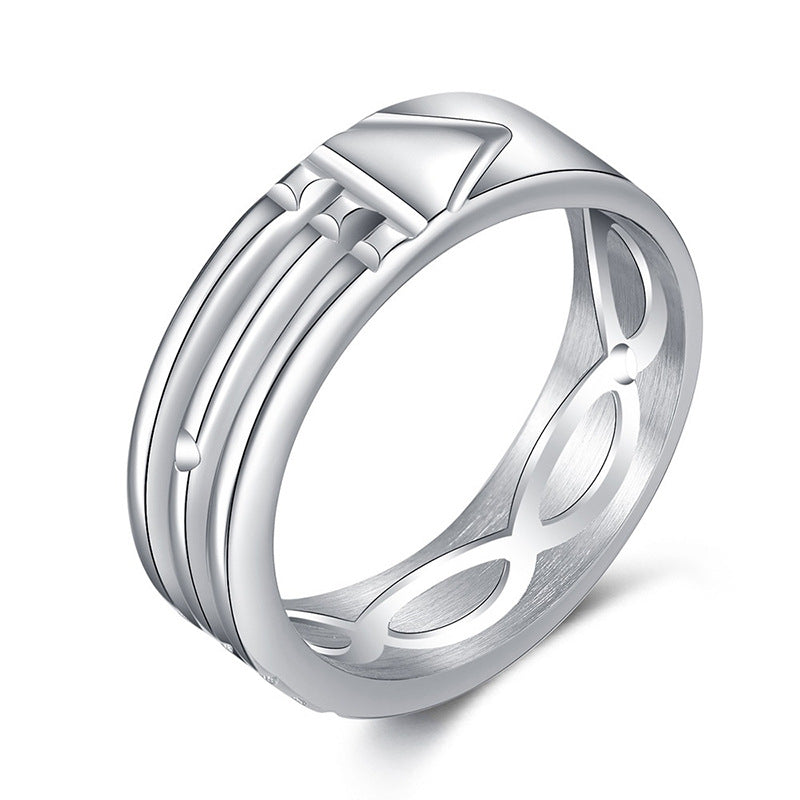 Festive Silver and Gold Ring | Alloy Unisex Geometric Sizes 6–12