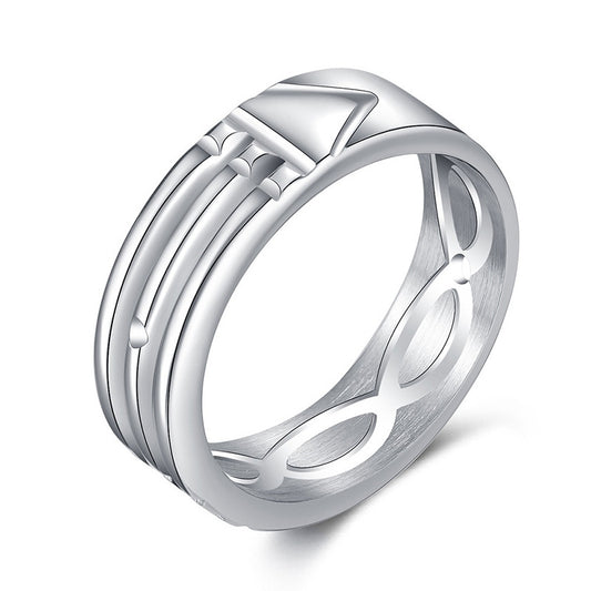 Festive Silver and Gold Ring | Alloy Unisex Geometric Sizes 6–12